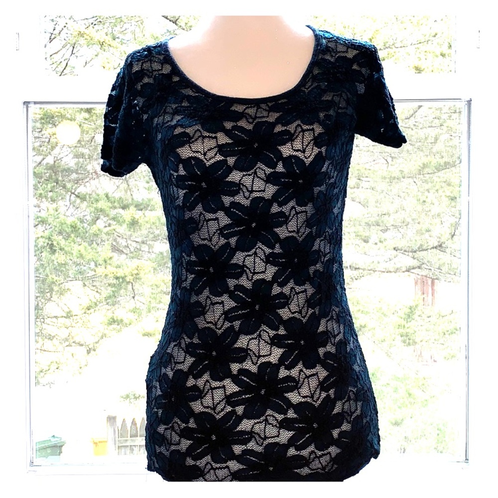 Sandro Ferrone blue-green lace top